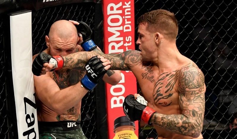 Conor McGregor (left); Dustin Poirier (right)