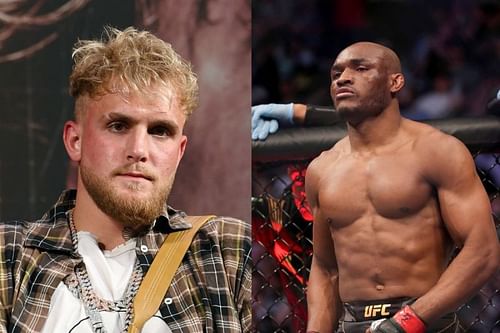 Kamaru Usman (R) turns down Jake Paul's challenge