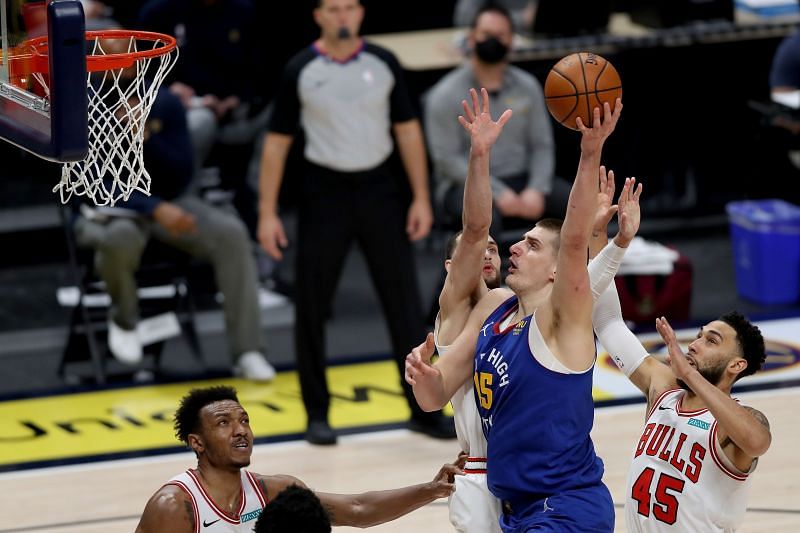 Nikola Jokic #15 of the Denver Nuggets in action