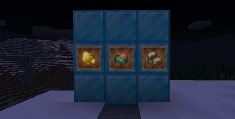 Shown: Raw Gold, Copper and Iron in Minecraft (Image via Minecraft)