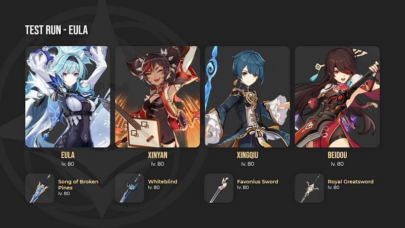 Genshin Impact 1 5 Leak Shows 4 Star Characters Of Eula Banner