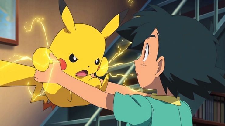 Ash with an angry Pikachu in the anime (Image via The Pokemon Company)