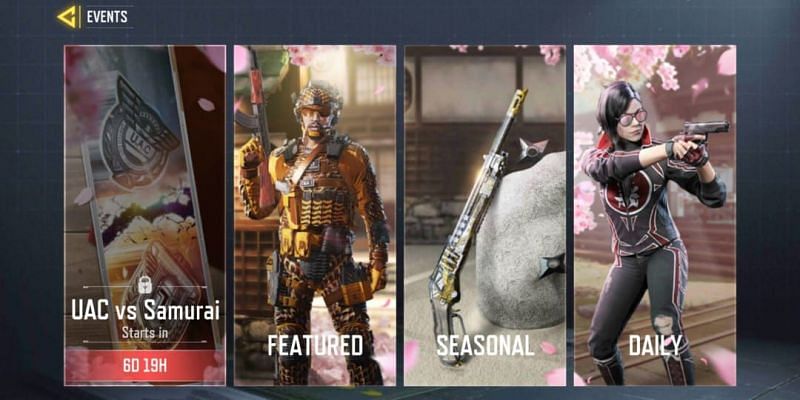 Tap on the &#039;Seasonal&#039; section in COD Mobile&#039;s events (Image via Activision)