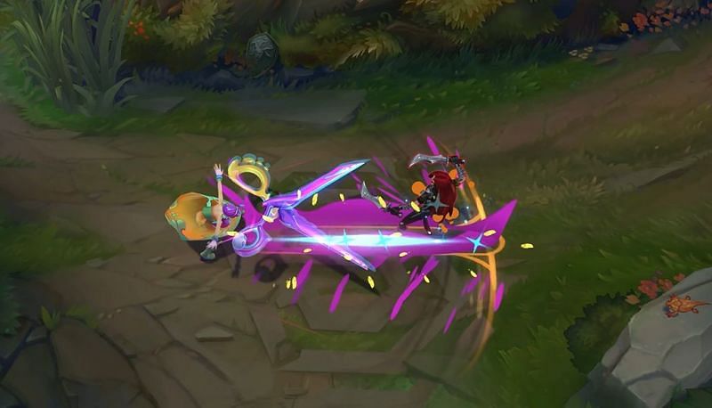 Space Groove Gwen&#039;s Q - Snip Snip! (Image via Riot Games - League of Legends)