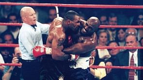 Whose ear did Mike Tyson bite off during a professional boxing match?