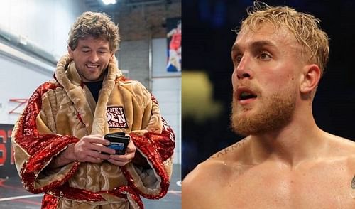 Ben Askren (left); Jake Paul (right)