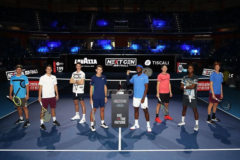 The field at the 2020 Next Gen ATP Finals, featuring the likes of Jannik Sinner and Alex de Minaur