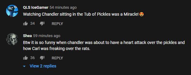 Fans react to Chandler bathing in pickles