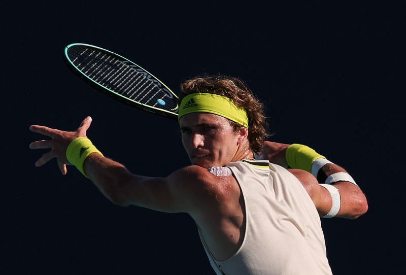 Alexander Zverev prepares for a forehand