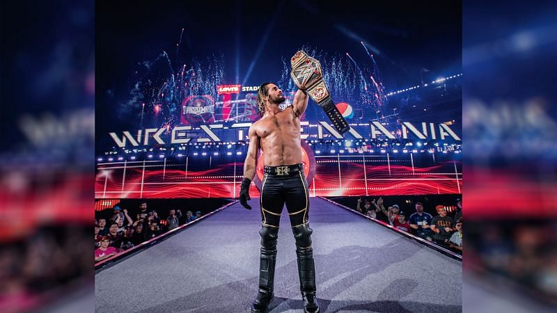 Seth Rollins completed the &quot;heist of the century&quot; at WrestleMania 31 to win the World Heavyweight Championship (Credit = WWE Network)