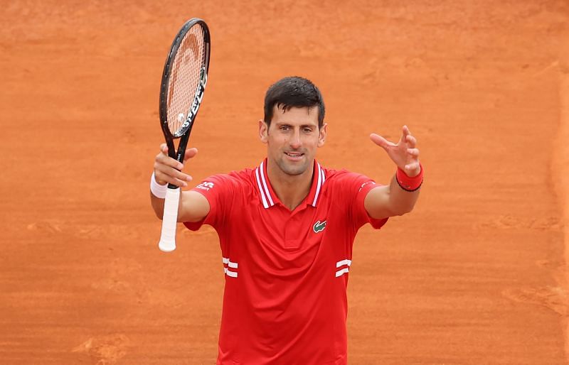 Novak Djokovic after beating Jannik Sinner at the Monte-Carlo Masters on April 14, 2021