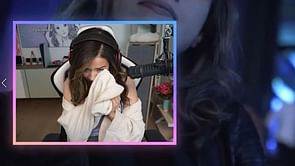 Pokimane gets emotional and cries on stream while watching an old clip of a person making fun of her streaming career