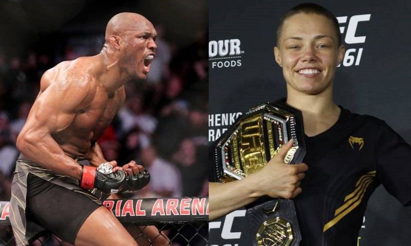 Kamaru Usman (left); Rose Namajunas (right)