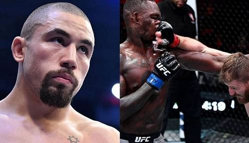 Robert Whittaker (left); Israel Adesanya (center); Jan Blachowicz (right)