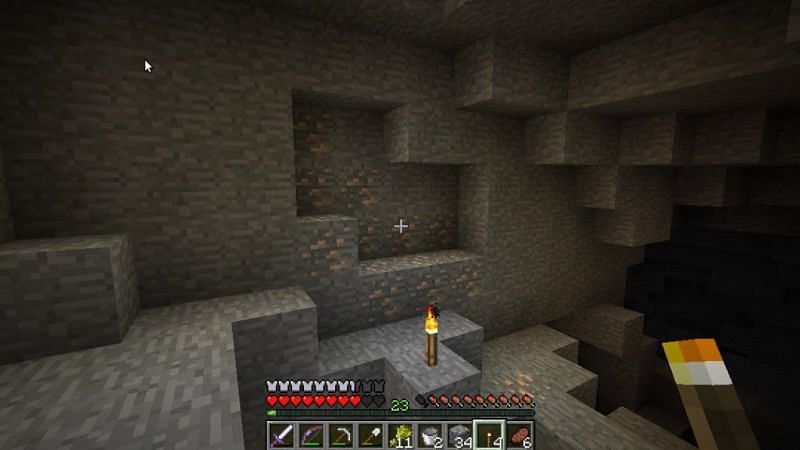 Iron ore inside of a cave (Image via peppoj.net)