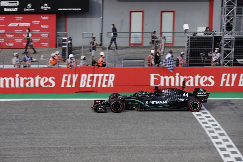 Lewis Hamilton won the race at Imola in 2020. Photo: Luca Bruno - Pool/Getty Images.
