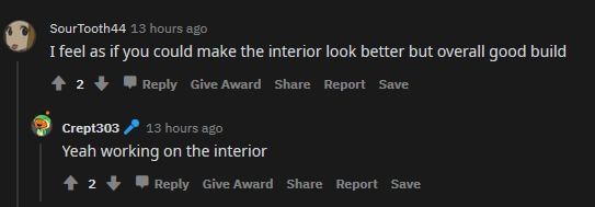 Shown: More criticism on the interior (Image via Reddit)