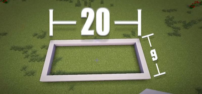 Players must first build a quartz rectangle foundation (Image via YT, Greg Builds)