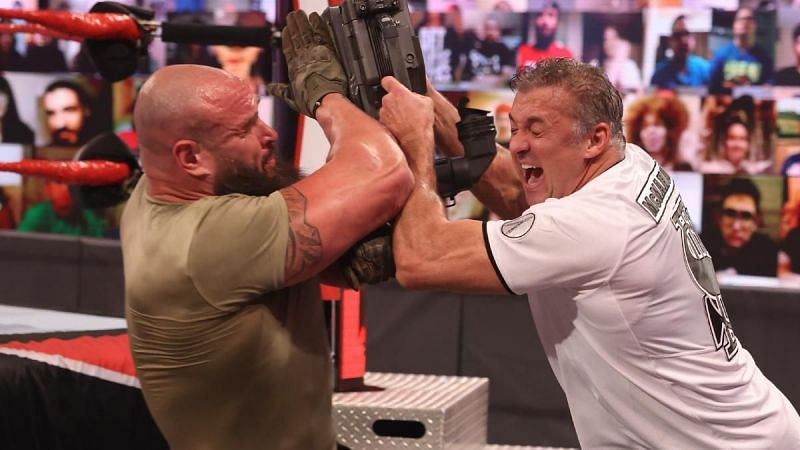 Shane McMahon assaulting Braun Strowman