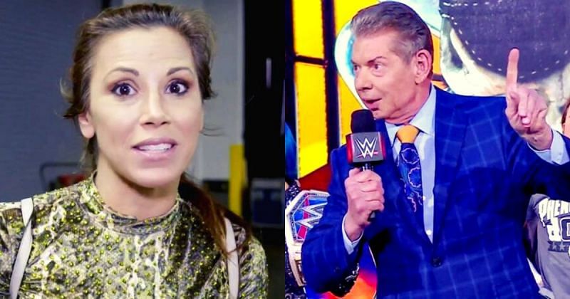 Mickie James and Vince McMahon.