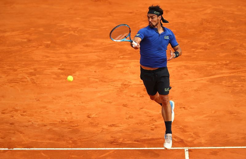 Fabio Fognini unleashing an off-forehand