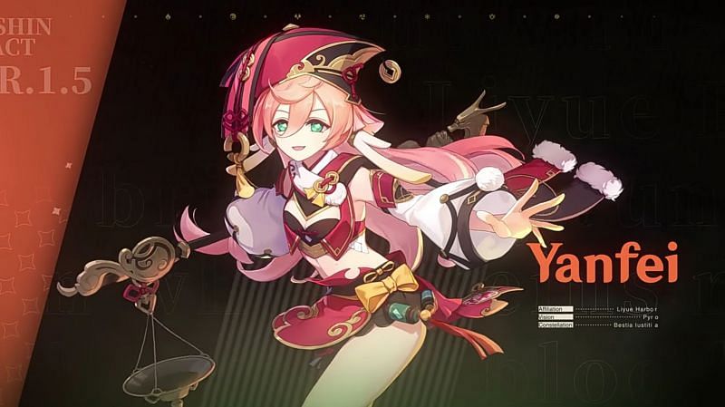 Yanfei is a new Pyro character in Genshin Impact. Image via miHoYo.