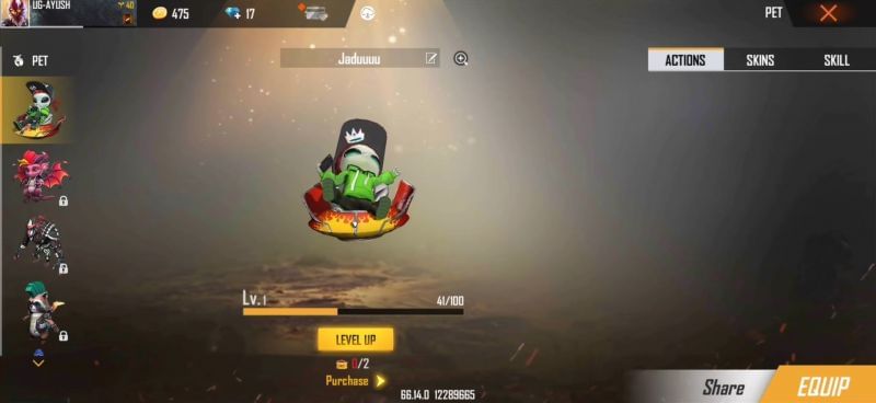 Moony pet in Free Fire (Image via Ungraduate Gamer)