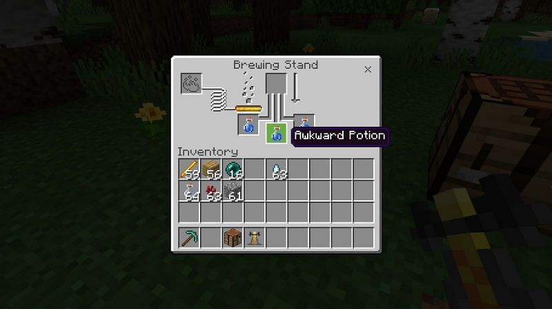 The base potions are mundane potion, awkward potion, thick potion, and weakness potion (Image via lifewire)