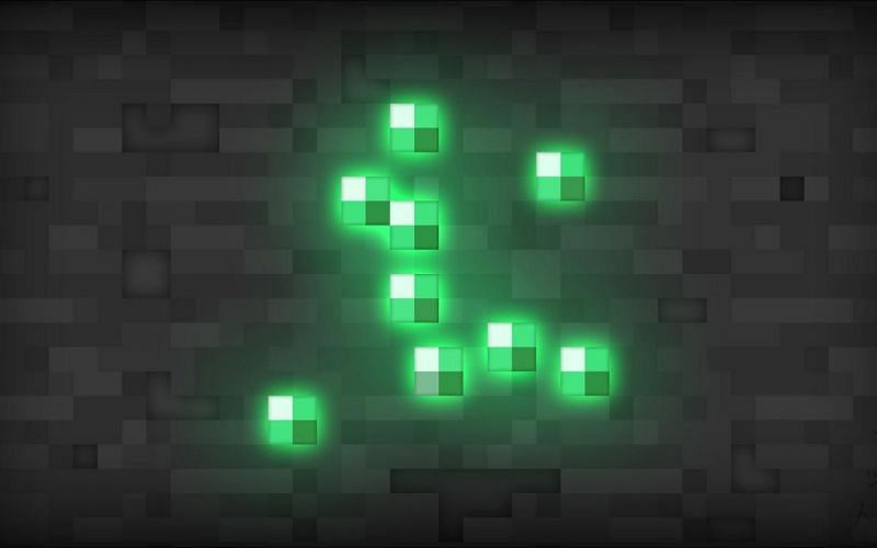 Emerald ore in Minecraft illustration (Image via planetminecraft)