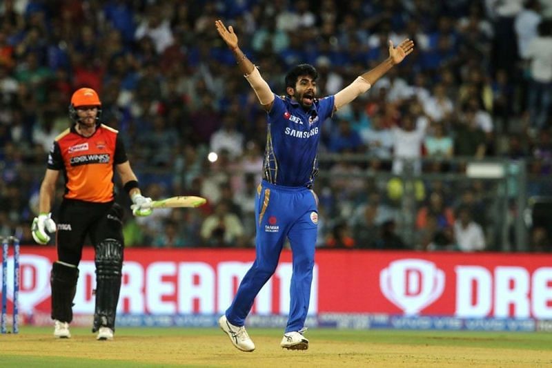 Jasprit Bumrah after trapping Martin Guptill leg-before Source:SPORTZPICS for BCCI
