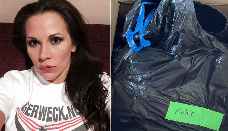 Mickie James was sent her belongings in a trash bag