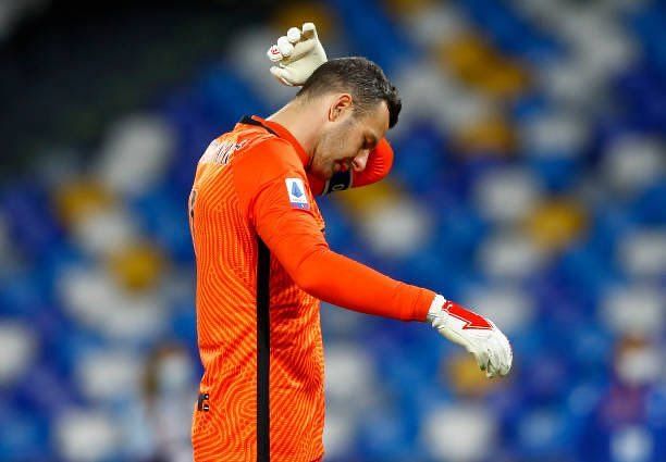 Samir Handanovic made a rare mistake which gifted Napoli the opening goal