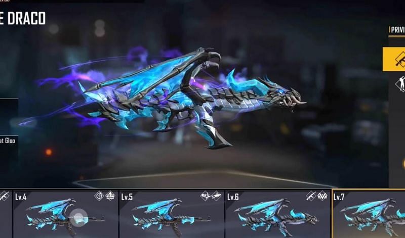 Blue Flame Draco skin in Free Fire