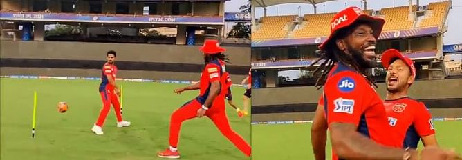 IPL 2021: [Watch] Chris Gayle provides a first-time finish to score a goal in PBKS training session