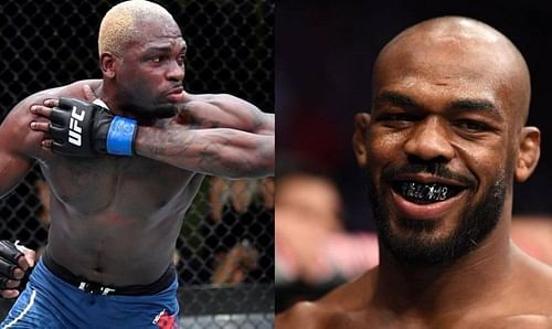 Derek Brunson (left); Jon Jones (right)