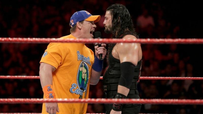 John Cena and Roman Reigns in 2017