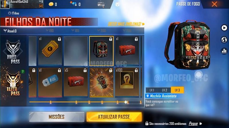 Backpack skin (Image via Morfeo FF / Youtube)