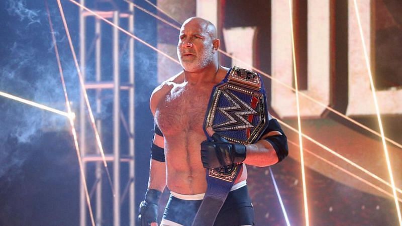 Goldberg entering his WrestleMania 36 match against Braun Strowman.