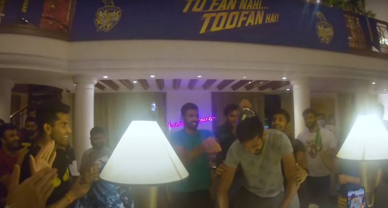 Sandeep Warrier&#039;s birthday celebrations with the KKR team