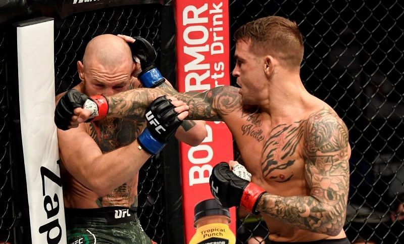 Conor McGregor (left); Dustin Poirier (right)