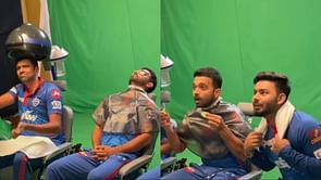 Watch: DC stars Ravichandran Ashwin, Rishabh Pant and Ajinkya Rahane mimic Charlie Chaplin