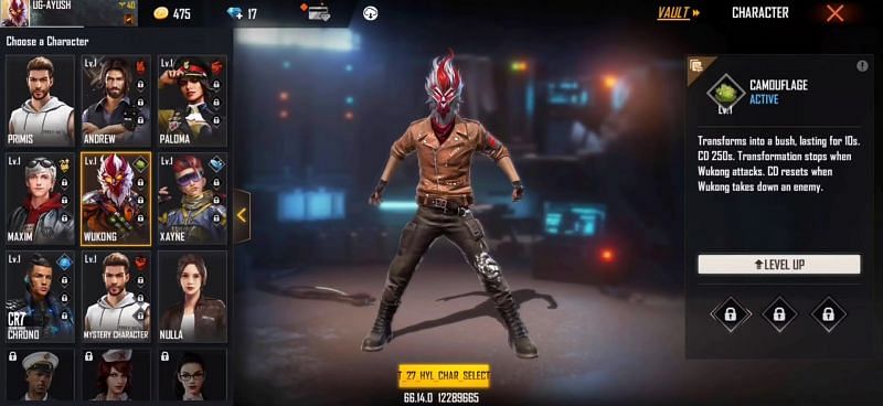 Free Fire OB27 Advance Server: New characters, pet, UI changes