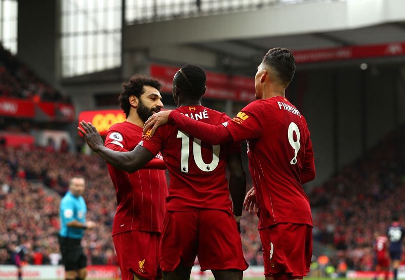  HWC Trading Mo Salah, Sadio Mane, Roberto Firmino Liverpool 16  x 12 inch (A3) Printed Gifts Memorabilia Signed Autograph Photograph  Display for Football Fans and Supporters - 16 x 12
