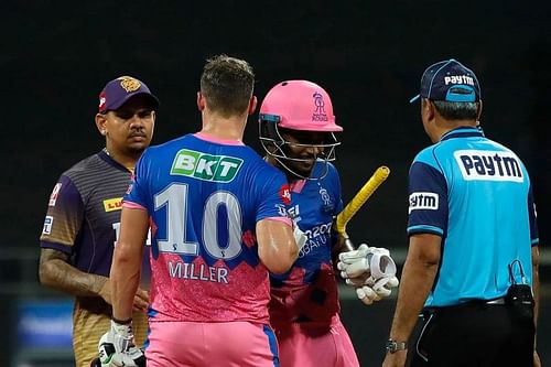 Sanju Samson of Rajasthan Royals celebrates a win against KKR.
