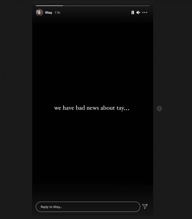 Lil Tay&#039;s ominous Instagram story (image via Lil Tay Instagram)