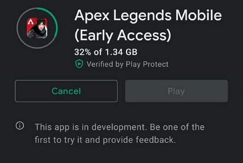 The file size of Apex Legends Mobile is 1.34 GB