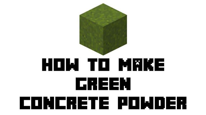 Players can create green concrete powder using green dye in Minecraft (Image via MCBasic on Youtube)