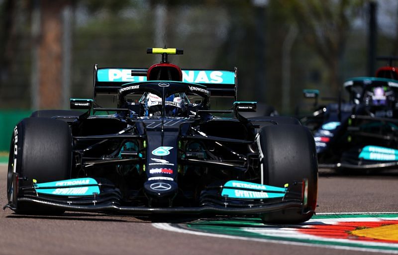 Valtteri Bottas topped the 2021 Imola GP practice timesheets on Friday. (Photo by Bryn Lennon/Getty Images)