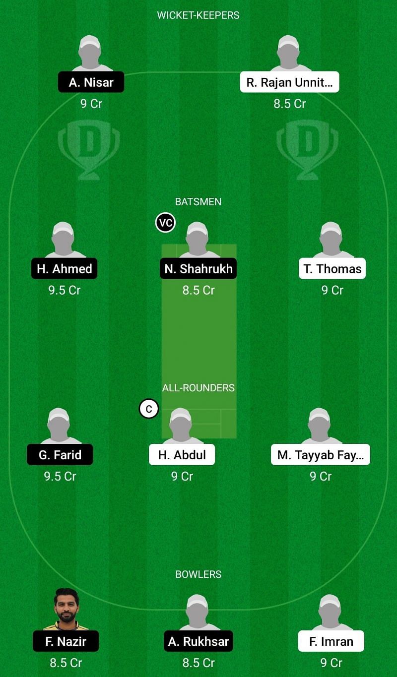 Dream11 Team for Pak Lions Ghedi vs Jinnah Brescia - ECS T10 Brescia 2021.