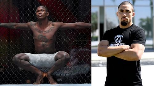 Israel Adesanya (left) and Robert Whittaker (right